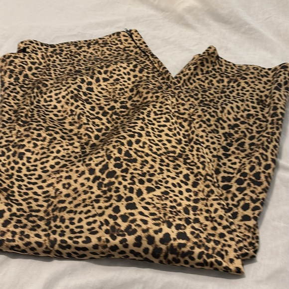 VTG satin cheetah print pants side zip SZ 22 plus size night out office wear - Picture 15 of 15